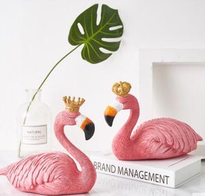 Ins Nordic flamingo ornamentos meninas quarto decorações simples sala de estar sala de estar TV armário criativo pequeno mobiliário