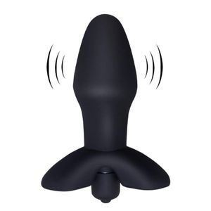 10 Hızları Vibratör Anal Plug Seks Oyuncakları Erkekler için / Kadınlar, Siyah Tıbbi Silikon Butt Plug Seks oyuncakları