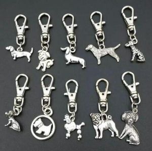 Мода серебряный тон смешанный животное Dachshund Pog Greyhound Dog Charm Clanks для паровой панк готические ювелирные изделия фитинг 702
