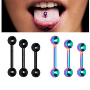 Dil yüzük vücut takı 14/16 / 19mm 316 titanyum çelik dudak dil çubuğu göbek vücut piercing takı sağlık malzeme WCW125