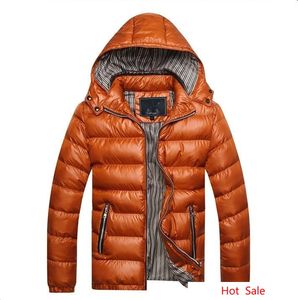 Mens Winter Jacket tjockare varm huva jacka för män 5 färger Slim Parkas Casual Bubble Coat Plus Size M - 5XL