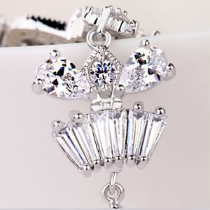 Wholesale-Brand Necklace Cubic Zircon Fashion Jewelry Set for Bridal Waterdrop Cutting CZ Stone Brides Wedding Accessories