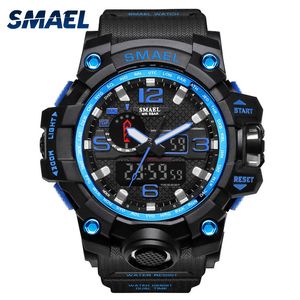 Orologio da uomo SMAEL Orologi sportivi di marca Data Allarme Cronometro Orologio da uomo Orologio sportivo Digital S shock 1545 Orologio LED blu Watproof