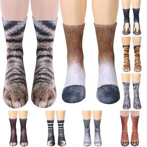 Adult 3D printing animal feet sock 14 style Unisex Adult Animal printed socks lifelike animal socks fashion Cat jio stockings JJ73
