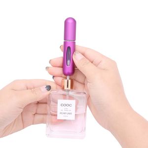 5ml frasco de perfume maquiagem spray auto bomba recarregável alumínio mini parfum engarrafamento melhor qualidade