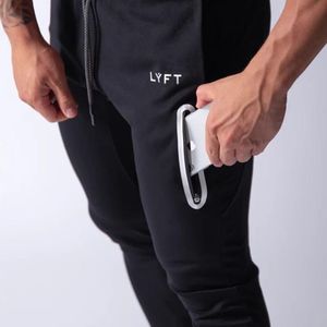 Czarne joggers spodnie męskie duproje bawełniane trackants casual chude spodnie męskie siłownia fitness trening jesień działa sportswear