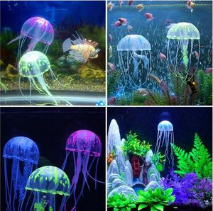 Nuota effetto luminoso Medusa artificiale Decorazione acquario Acquario Sott'acqua Pianta viva Ornamento luminoso Paesaggio acquatico GB346