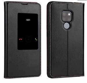Luksusowa Oryginalna Skóra Flip Case Dla Huawei Mate 20 Mate20 Smart Touch View Okno Pokrywa telefonu Etui Hawei Mate 20