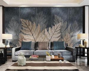 Custom 3d European Style Wallpaper Modern Art Plant Leaves Beautiful Painting Atmospheric Interior Decoration Wallpaper