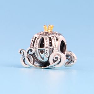 Glamour Princess Pumpkin Car Luxury Designer 925 Sterling Silver Set med CZ Diamanter för PANDORA Högkvalitativ DIY Armband Pärlor med låda