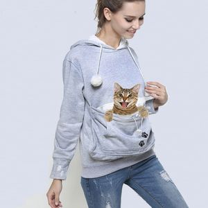 Fashion-odie Kangaroo Dog Pet Paw Emboridery 2018 Autumn New Pullovers Cuddle Pouch Sweatshirt Pocket Animal Ear Hooded