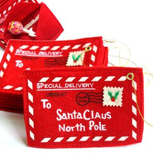 12x8cm 크리스마스 봉투 크리스마스 초대장 인사말 카드 사탕 가방 장식 부직포 봉투 인사말 카드 사탕 가방