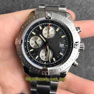 Top version Challenger A1338811.BD83.173A Cal.13 Chronograph Automatic Black Dial Mens Watch Steel Case one way ratchet Bezel Sport Watches