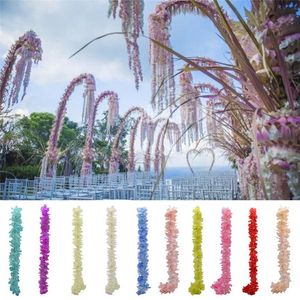 Artificial Flower Wisteria 120cm Flower Vine Home Garden Wall Hanging Rattan For Xmas Party Wedding Decoration