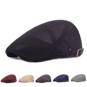 New Fashion Casual Wild Beret Uomini e donne Beret Duck Primavera e autunno Cappello in rete traspirante Cappello in rete da uomo