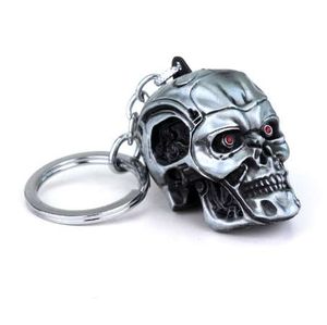 Wholesale terminator metal resale online - Movie Terminator Keychain Cool Punk D Skull Head Shape Keychain Keyring Alloy Metal Terror Skull Key Rings Holder