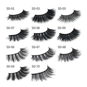 Multistyles 100% Real Siberian 3D Full Strip False Eyelash Long Individual Eyelashes Lashes Extension