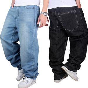 Pantaloni da skateboard rap hip-hop in denim larghi larghi da uomo alla moda streetwear