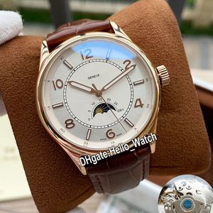 Neue 40 mm Fifysix 6000E/000R-B488 automatische Mondphasen-Herrenuhr, schwarzes Zifferblatt, 6000E-Roségoldgehäuse, braunes Lederarmband, Watchdes Hello_Watch