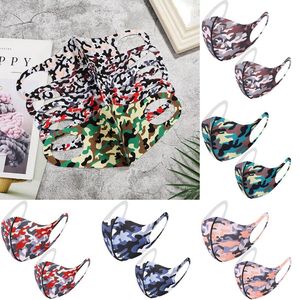 Camo Ice Silk Mask Adults Kids Camouflage Breathable Foldable Mouth Masks Anti Dust Washable Reusable Masks 10000pcs OOA7986