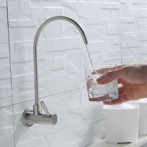 RO Wasserhahn SUS304 Edelstahl Bleifreier Wasserhahnfilter Plaged Umkehrosmosefilter Trinkhahn 1/4 Zoll gebürstetes Nickel