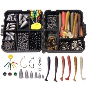 370Pcs Box Fishing Accessories Kit Fishing High Quality Tackle Boxes Swivels Hooks Lures Sinkers Beads Terminal Tackle