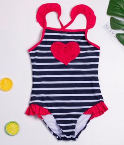 3~14Years Girls swimwear Striped design Girls swimsuit one piece children swimwear Kids Beachwear Bathing Suit-SW709