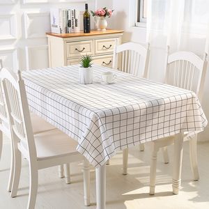 Nordic Ins Style PVC Tablecloth Fashion Waterproof Anti-ironing Table Cover Tide Oil-proof Tablecloths Washing-free Plaid Dining Tablecloth