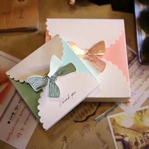 Candy Boxes With Bow Romantic Gift Cake Chocolate Package Birthday Party Favor Foldable Carton Wrapping Paper Wedding gift box