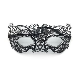 Halloween Masquerade för skönhet Kvinnor Metallmask Glänsande Rhinestone Eye Mask