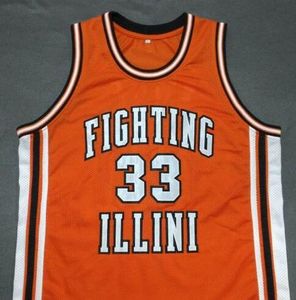 Anpassade män ungdomskvinnor Vintage #33 Kenny Battle Fighting Illinois Basketball Jersey Size S-4XL eller Custom något namn eller nummer Jersey