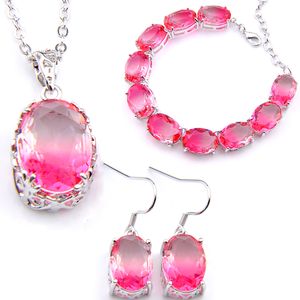 Luckyshine Fashion multi-color Pendants Earrings Rings Bracelet Jewelry Set 925 Silver Women Bride Wedding Holiday gift Jewelry