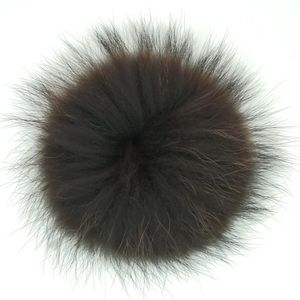 Prawdziwe Pompony Akcesoria 13-14 cm DIY Sliver Fox Raccoon Futro Pom Poms Piłki Naturalne Pompon Na Kapelusze Torby Buty