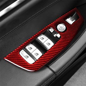 Carbon Fiber Window Glass Lifting Buttons Panel Decoration Sticker Trim For BMW X3 X4 G01 G02 2018-2020 Car Interior Accessories