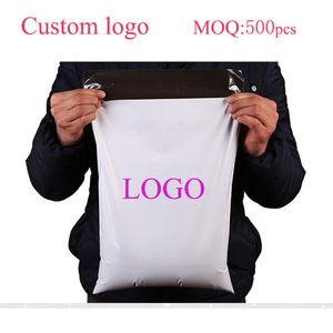 500pcs 12 sizes Custom large polymailer bag mailing bags retail Self-seal plastic envelopes poly shipping mailer bags
