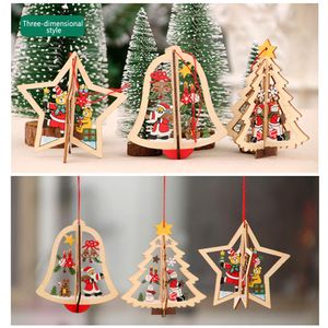 NUOVO albero di Natale appeso ornamenti decorazioni pensili in legno Tag ornamenti ciondolo per Decorazioni di Natale (Pack of 8)