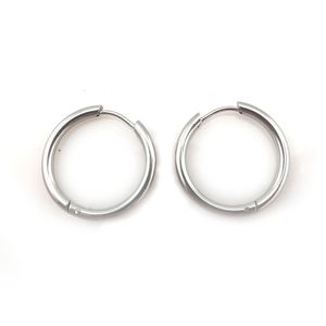 12 par högkvalitativa silverfärg i rostfritt stål slingör örhängen utan att bleka 15mm 17mm 19mm 23mm för välj