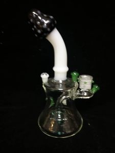 Facebook hitman Glass bubbler banger hanger with 14mm thick quartz banger mushroom trip oil rig dab rig glass bong thick glass high quality