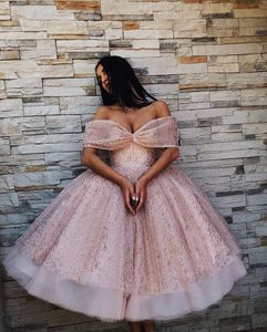 Ball Gown Short Pink Sequin Off Shoulder Homecoming Dresses 2019 New Cheap Sexy black Girls Prom Sweet 16 Dresses