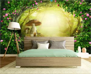 Estetik Özel Duvar Kağıdı toptan satış-3D duvar kağıdı özel fotoğraf duvar resimleri gül rattan estetik orman tv kanepe arka plan duvar dekor duvar sanatı resimleri