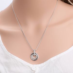 Kristaller från smyckesuppsättningar Fashion Double Circle Pendant Halsband örhängen för kvinnor bröllopstillbehör