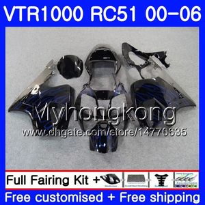 Kit för Honda VTR 1000 RC51 2000 2001 2002 2003 2004 2005 2006 257HM.30 RTV1000 Blue Flames Hot SP1 SP2 VTR1000 00 01 02 03 04 05 06 FAIRING