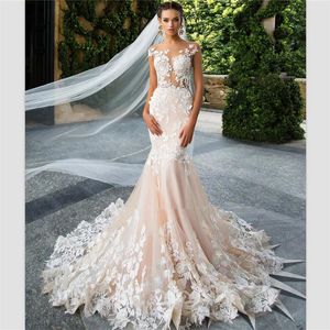 Vestito da sposa della sirena Partito del capestro del laccio del vestito da sposa