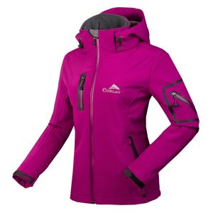 Giacca Softshell Donna Giacche impermeabili Cappotto antipioggia Abbigliamento da escursionismo all'aperto Sport Donna Soft Shell antivento in pile