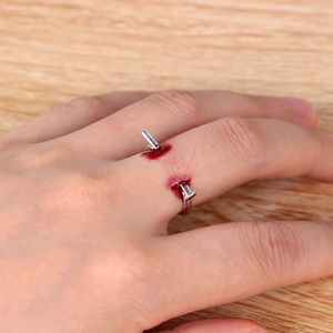 Wholesale-Men Women Nail Opening Adjustable Ring Unisex Halloween Cosplay Wedding Ring Jewelry