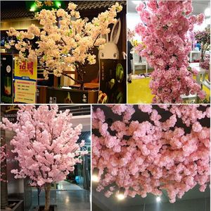 Simulated Cherry Blossom Artificial Plants Decorative Flowers Home Decoration Silk Cherrys Blossoms Bouquet Wedding Festival