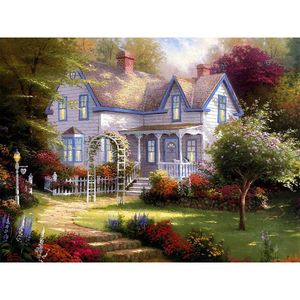 DIY Oil Painting By Numbers Hometown Theme 50x40CM/20x16 Inch On Canvas For Home Decoration Kits for Adults