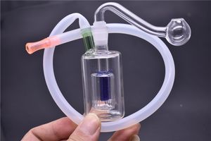 Новые стеклянные водогрейные трубки Bong Water Pipe с 10-миллиметровым толстым стекловолокном Pyrex Труба масляной горелки и силиконовая трубка для курения мини стеклянный стакан бонг