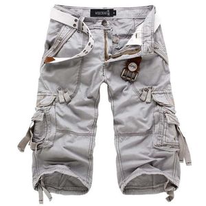 Icpans Casual Shorts Denim Jeans Lose Sommer Militär Armee Knielange Cargo Shorts Plus Größe 40 42 Workout ohne Gürtel