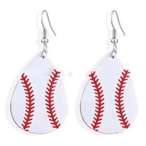 Fashion Leaf PU Leather Earrings Baseball Basketball Football Volleyball Dangle Earring For Women Jewelry Gifts Soft Pendant